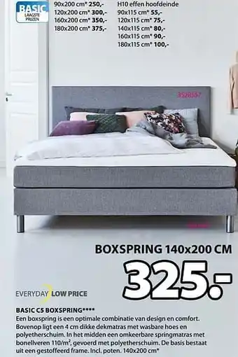 Basic c5 boxspring 140x200cm