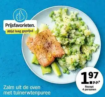 Albert Heijn Zalm uit de oven met tuinerwtenpuree aanbieding