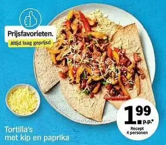 Albert Heijn Tortilla’s met kip en paprika aanbieding