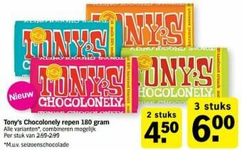 Albert Heijn Tony`s chocolonely repen aanbieding