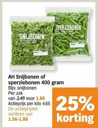 Albert Heijn Snijbonen aanbieding