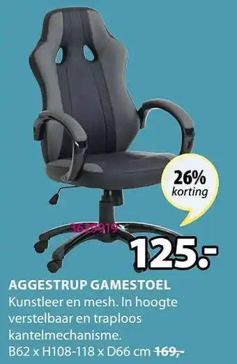 Aggestrup gamestoel 68x108-118x66cm