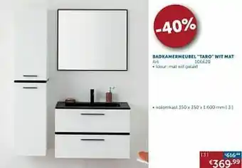 Zelfbouwmarkt Badkamermeubel taro wit mat kolomkast aanbieding