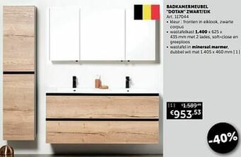 Zelfbouwmarkt Badkamermeubel dotan zwart-eik aanbieding