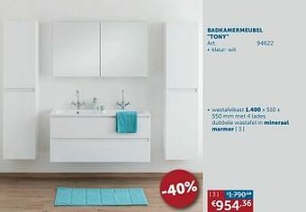 Zelfbouwmarkt Badkamermeubel tony wastafelkast aanbieding