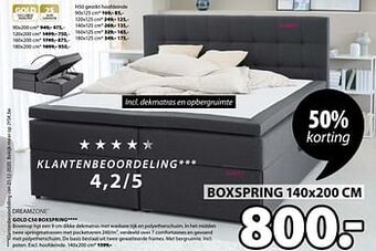 Gold c50 boxspring 140x200cm