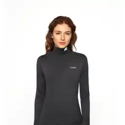 Decathlon Dames-T-shirt met lange mouwen van 100% merinowol - Bjork 210 Zip aanbieding