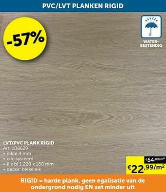 Zelfbouwmarkt Lvt-pvc plank rigid aanbieding