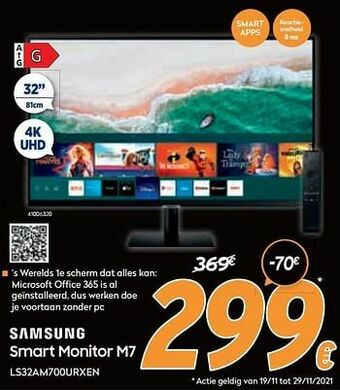 Krëfel Samsung smart monitor m7 ls32am700urxen aanbieding