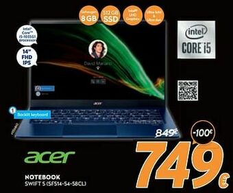 Krëfel Acer notebook swift 5 sf514-54-58cl aanbieding