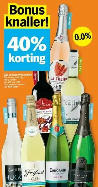 Albert Heijn Alcoholvrije wijnen viverty sparkling aanbieding