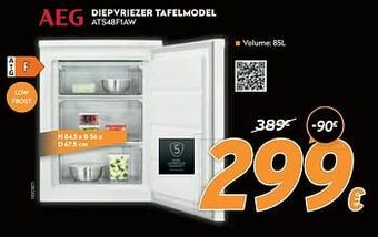 Krëfel Aeg diepvriezer tafelmodel ats48f1aw aanbieding