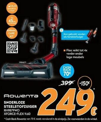 Rowenta snoerloze steelstofzuiger rh9879wo xforce-flex 11.60