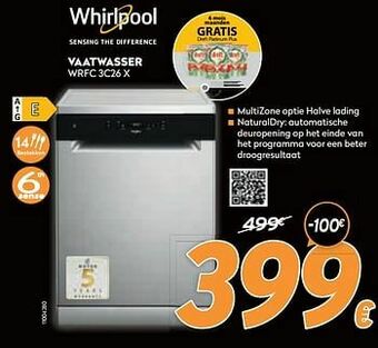 Krëfel Whirlpool vaatwasser wrfc 3c26 x aanbieding