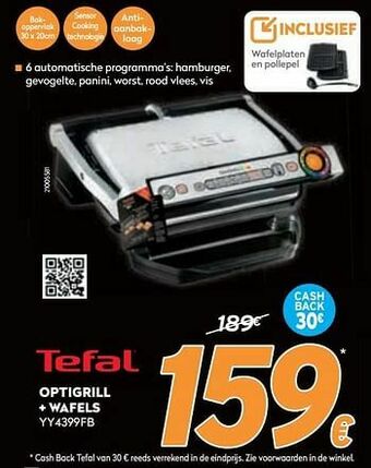 Tefal optigrill + wafels yy4399fb
