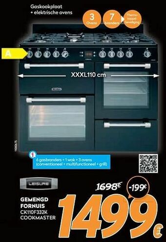 Krëfel Leisure gemengd fornuis ck110f332k cookmaster aanbieding