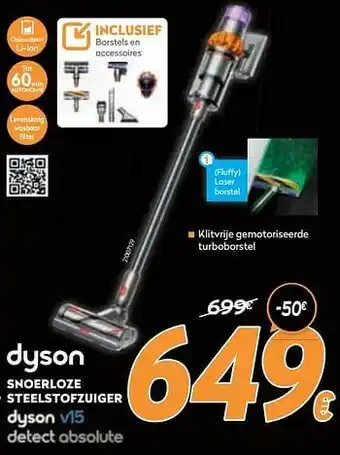 Krëfel Dyson snoerloze steelstofzuiger aanbieding