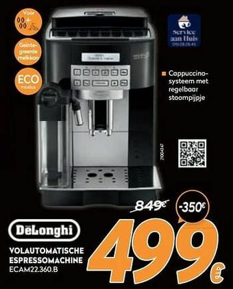 Krëfel Delonghi volautomatische espressomachine ecam22.360.b aanbieding
