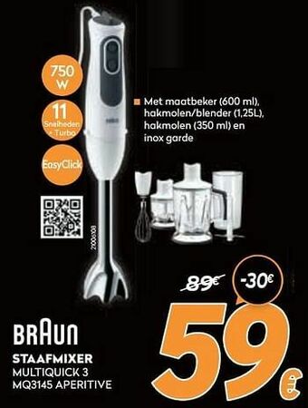 Krëfel Braun staafmixer multiquick 3 mq3145 aperitive aanbieding