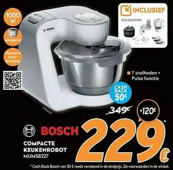 Krëfel Bosch compacte keukenrobot mum58227 aanbieding
