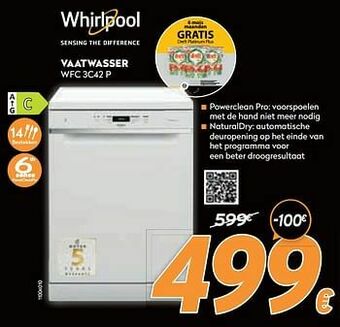 Krëfel Whirlpool vaatwasser wfc 3c42 p aanbieding