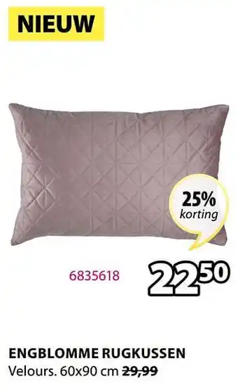 Jysk Engblomme rugkussen 60x90cm aanbieding