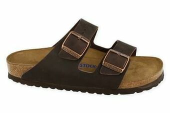 Berca Shoes Birkenstock Slipper Heren Arizona Bs Volledig Leder Narrow Fit - Bruin aanbieding