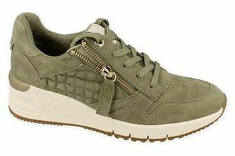 Berca Shoes Tamaris Sneaker Laag Dames Rend Sleehak Functionele Rits - Kaki aanbieding