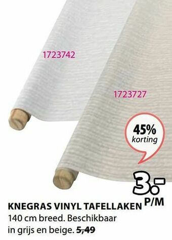 Jysk Knegras vinyl tafellaken aanbieding