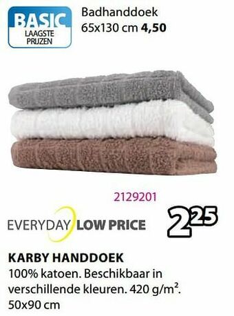 Jysk Karby handdoek aanbieding
