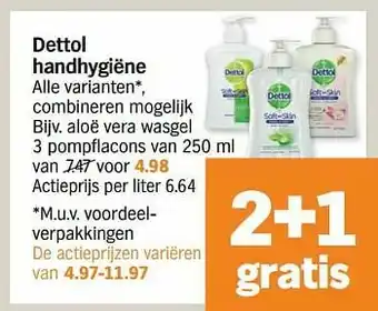 Albert Heijn Dettol handhygiëne aloë vera wasgel aanbieding