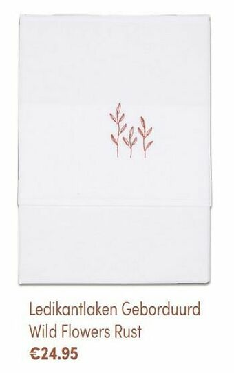 Baby & Tiener Ledikantlaken geborduurd wild flowers rust aanbieding