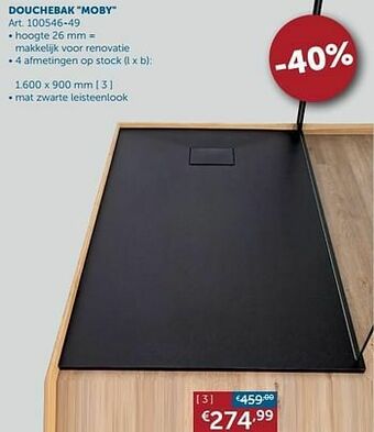 Zelfbouwmarkt Douchebak moby aanbieding