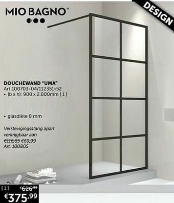 Zelfbouwmarkt Douchewand uma aanbieding