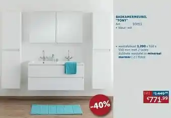 Zelfbouwmarkt Badkamermeubel tony wastafelkast aanbieding