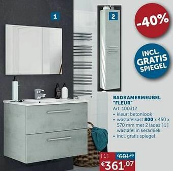 Zelfbouwmarkt Badkamermeubel fleur aanbieding