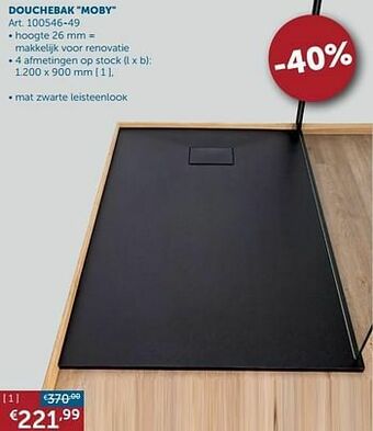 Zelfbouwmarkt Douchebak moby aanbieding