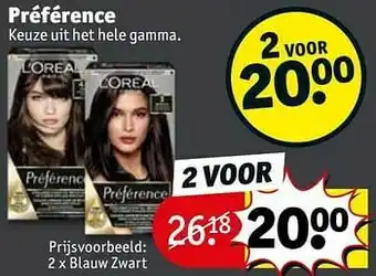Kruidvat Préférence blauw zwart aanbieding