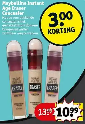 Kruidvat Maybelline instant age eraser concealer aanbieding