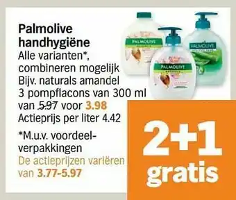 Albert Heijn Palmolive handhygiëne naturals amandel aanbieding