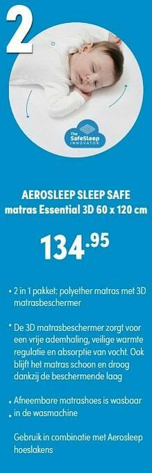 Baby & Tiener Aerosleep sleep safe matras essential 3d aanbieding