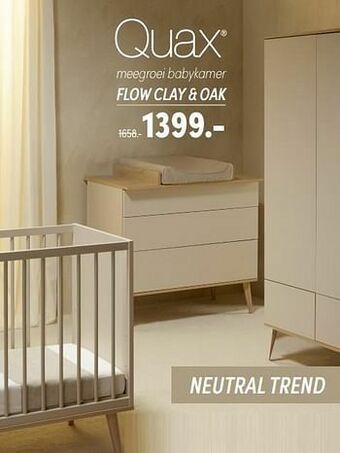 Baby & Tiener Quax meegroei babykamer flow clay + oak aanbieding