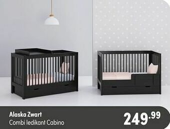 Baby & Tiener Alaska zwart combi ledikant cabino aanbieding