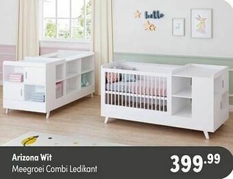 Baby & Tiener Arizona wit meegroei combi ledikant aanbieding