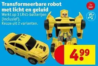 Kruidvat Transformeerbare robot met licht en geluid aanbieding