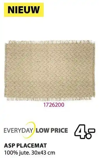 Jysk Asp placemat 30x43cm aanbieding