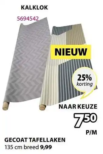 Jysk Gecoat tafellaken naar kalklok 135cm aanbieding