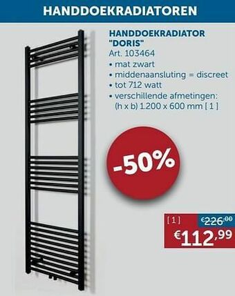 Zelfbouwmarkt Handdoekradiator doris aanbieding