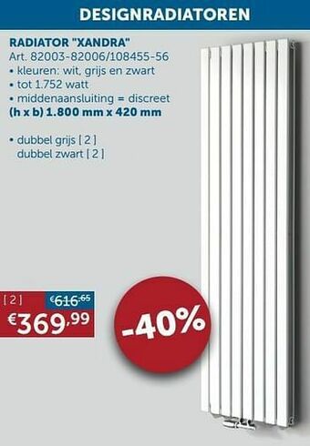 Zelfbouwmarkt Designradiator staal radiator xandra dubbel grijs aanbieding