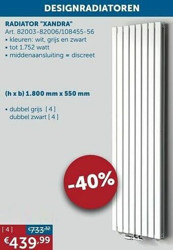Zelfbouwmarkt Designradiatoren staal radiator xandra aanbieding